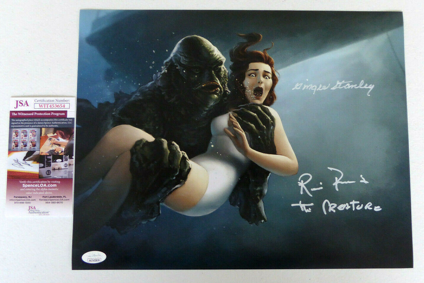 Ricou Browning, Ginger Stanley 11x14 Photo Poster painting Autograph, Creature, Lagoon, JSA COA