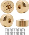 AMK 4pcs RC Brass Wheel Weights, Brass Wheel Hex Hub Adapter for 1.9in / 2.2in Beadlock Wheel Rim 1/10 RC Crawler Car Axial SCX10 Capra TRX4 TRX6 (4pcs 15mm Brass Weights)