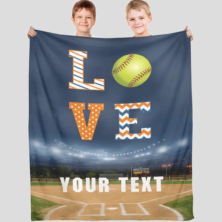 Personalized Softball Blanket for Comfort & Unique| BKKid177