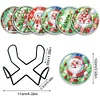 (US Local)6pcs Set Xmas Theme DIY Diamond Painting Coasters Kit with Holder Kit