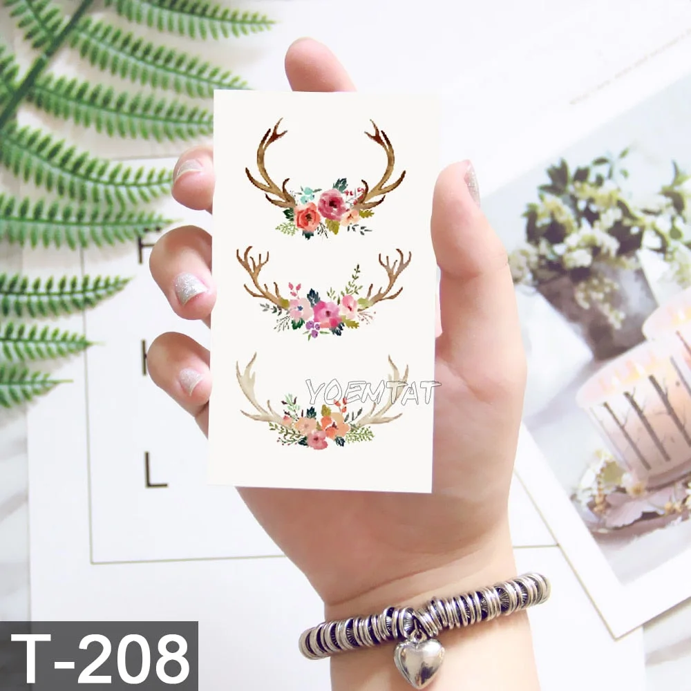 Waterproof Temporary Tattoo Sticker Cute Watercolor Cartoon Design Children Lamp Water Transfer Tatto Marine Man Girl Fake Tatoo