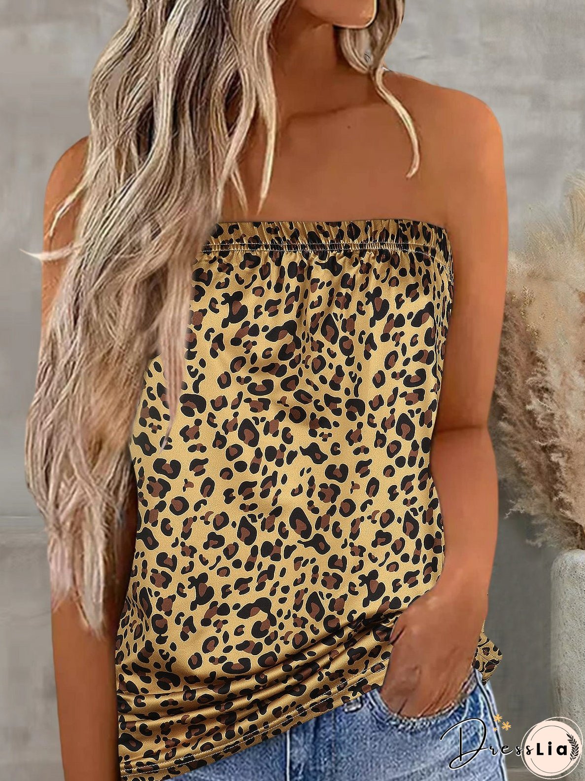 Smocked Strapless Bandeau Tank
