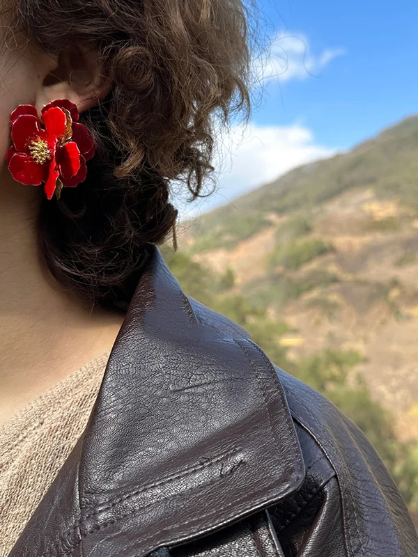Flower Shape Three-Dimensional Flower Earrings Accessories