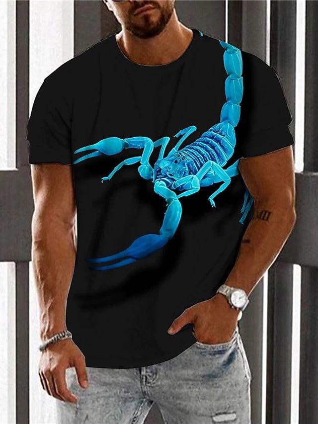 Men's T-Shirt 3D Print Graphic Print Scorpion Crew Neck Casual Everyday Holiday Print Short Sleeves