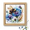 Bee Glass Bead Partial 11CT DIY Stamped Cross Stitch Kits for Beginners Adults Home Decor Cross Stitch Art and Crafts Kits 14.04x14.04in