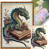 (Big Size)Dragon Read Book - 11CT Stamped Cross Stitch - 40*60cm