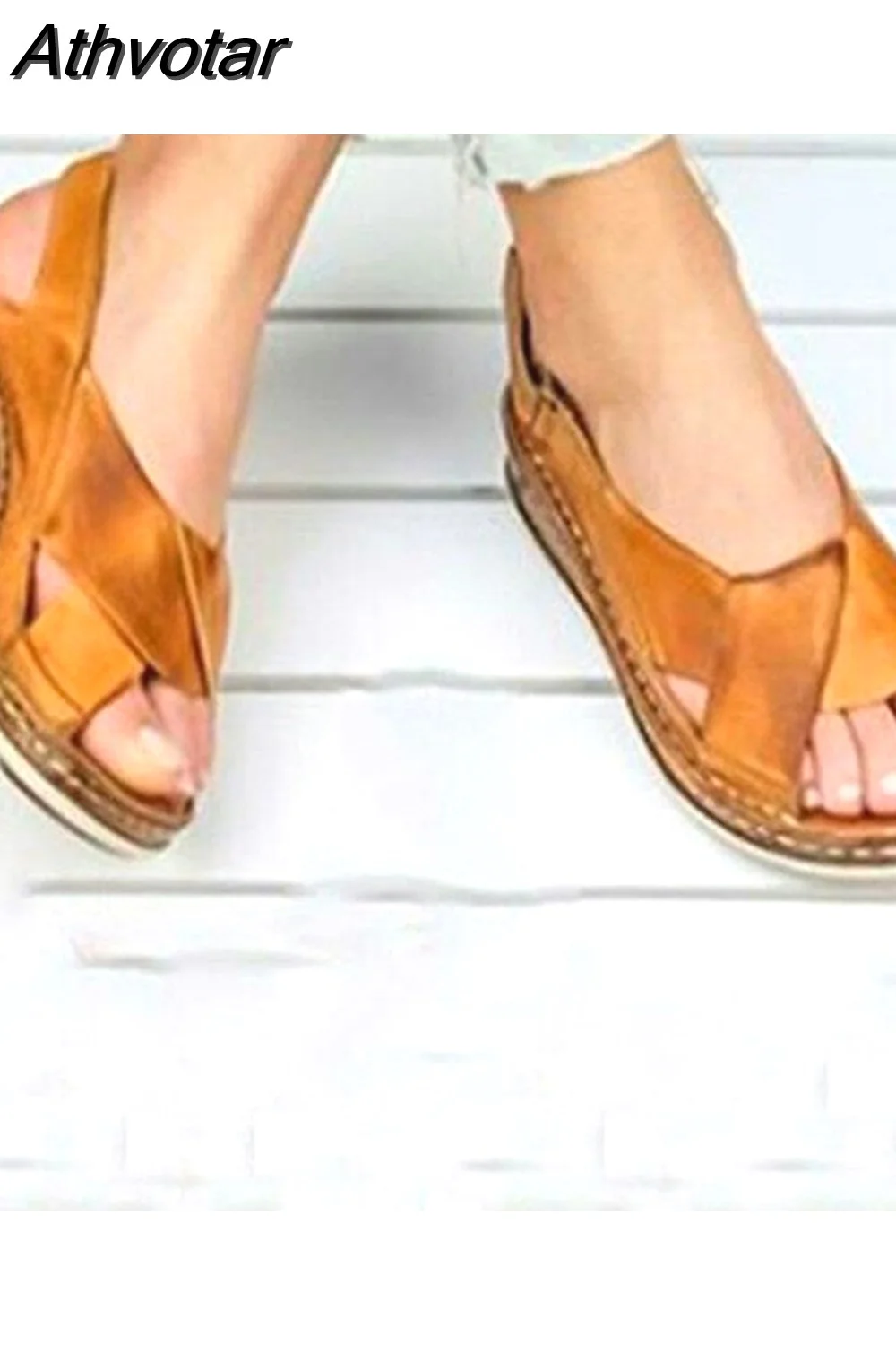 Athvotar Sandals Summer Female Shoes Women's Peep Toe Wedge Woman Comfortable Plus Size Female Platform Ladies New 2023 430-0