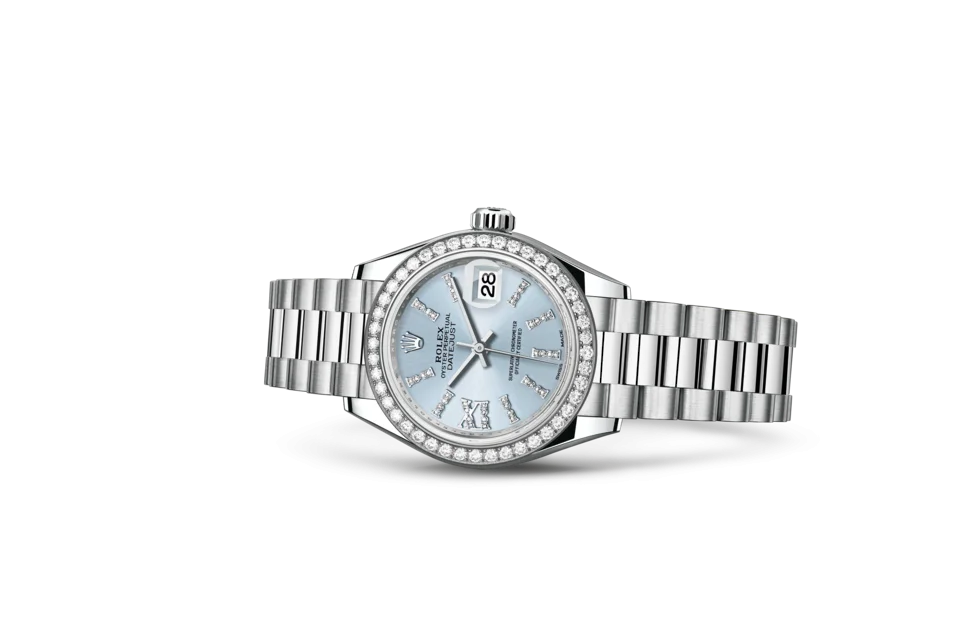 Rolex Lady-Datejust 28 Platinum Diamond Dial Presidential 279136RBR