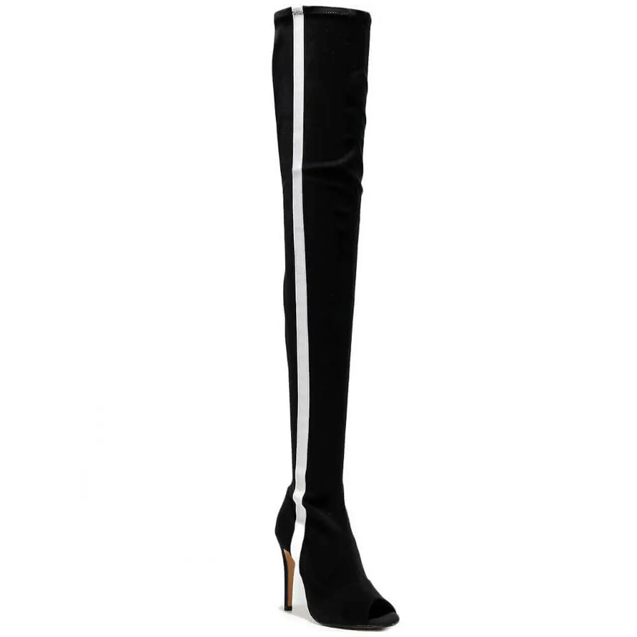 VCSHOES Women Boots High Heels Peep Toe Over The Knee Boots Tight High Stiletto Sock Boots 44