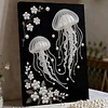 (30x40cm)Jellyfish DIY Pearl Painting Framed Grape Handmade Pearl Material Art Kit Living Room Decor