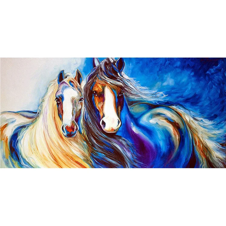 Horse 60*30CM(Canvas) Full Round Drill Diamond Painting gbfke
