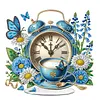 Flower Alarm Clock Diamond Dot Painting Ornament DIY Double Sided Stand