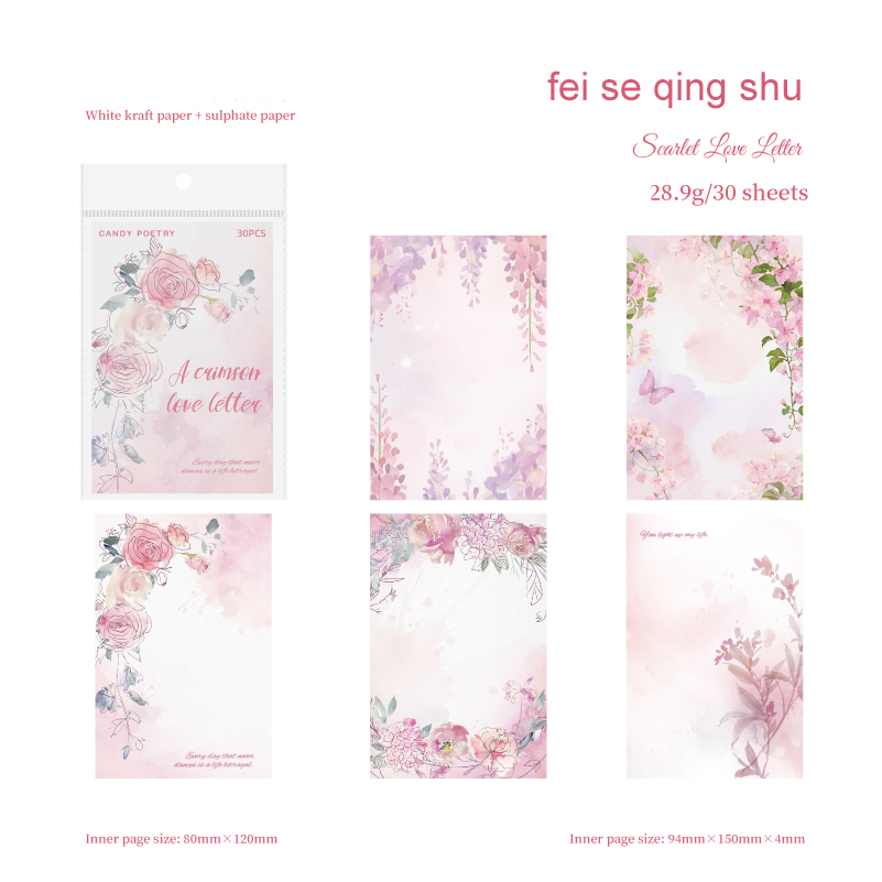 Memo Pad - Flower Language Letter Series Watercolor Plant Landscaping Border 