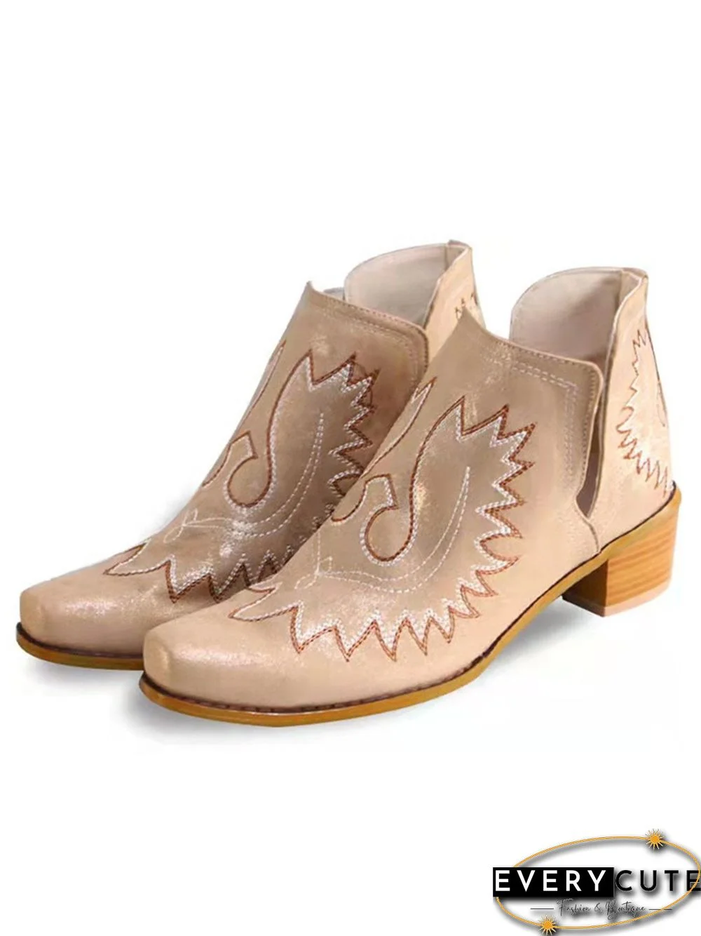 Retro Ethnic Embroidered Ankle Boots