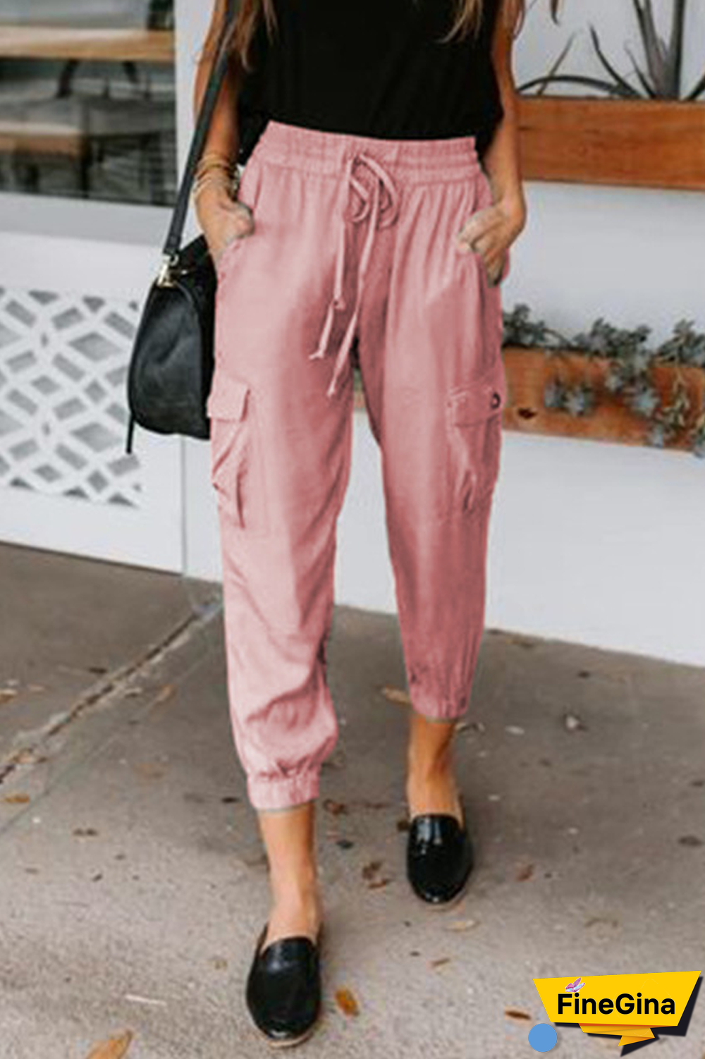 KarliDress Karissa Drawstring Cargo Pocketed Pants P12597