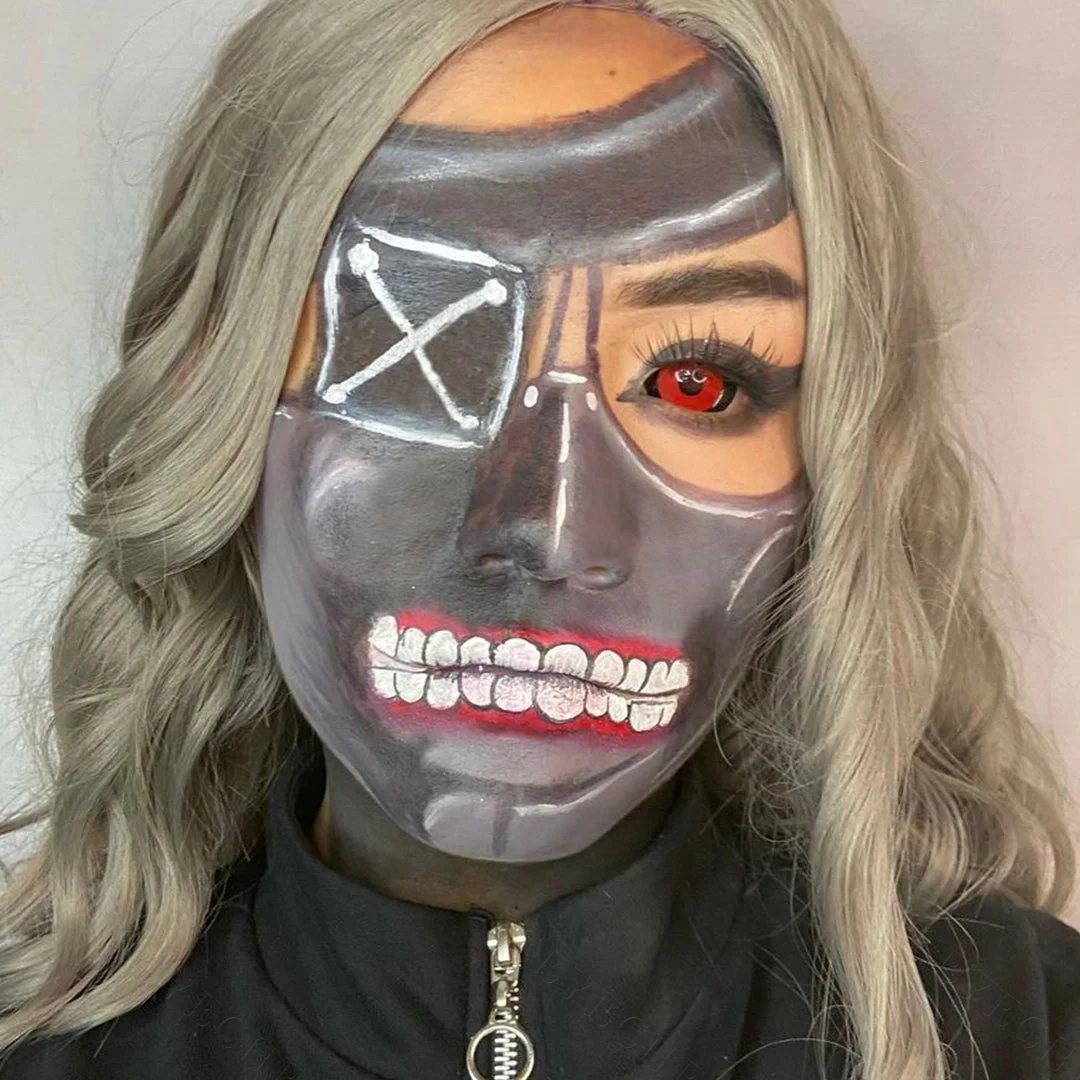 Jigsaw Black And Red Sclera Halloween Lenses