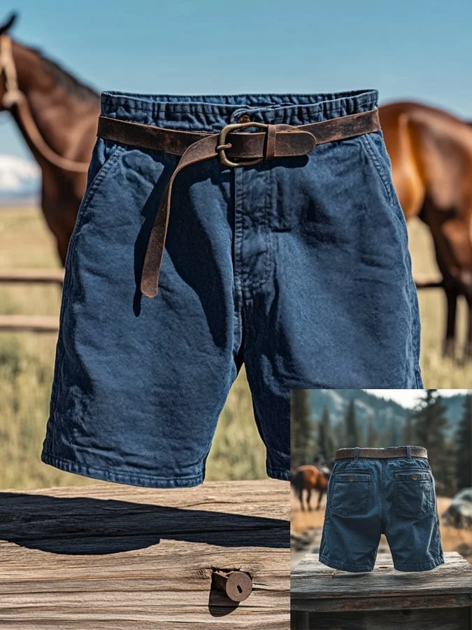 Men's Retro Washed Distressed Casual Shorts 