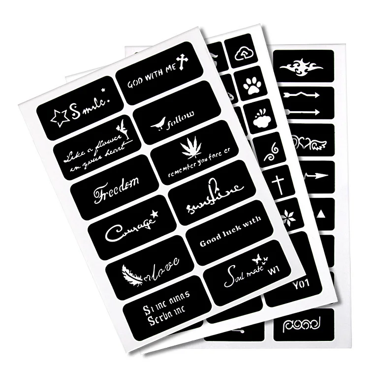 30 Sheets Temporary Tattoos Stencils include 861 Design Reusable Face and Body Paint Stencils Kit