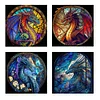 Stained Glass Dragon-Full Embroidery 3 Strands 11CT Stamped Cross Stitch-40*40CM