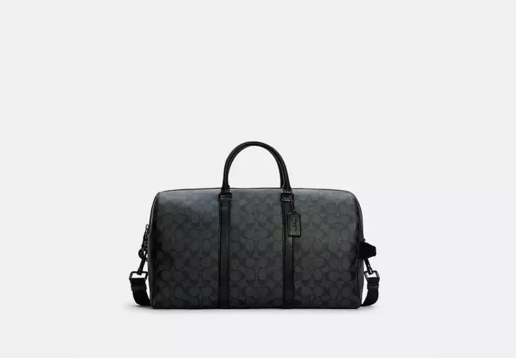 Venturer Bag In Signature Canvas - Gunmetal/Charcoal/Black