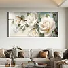 White Roses Full DIY 5D Round Drill Diamond Painting Kit for Adults/Beginners Gift Idea Home Decor Diamond Dots Paintings Picture Arts Craft 85x45cm