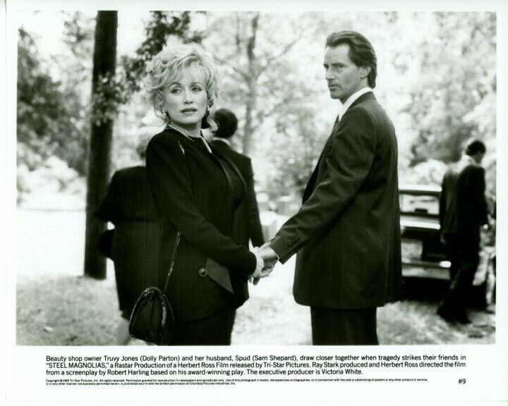 Dolly Parton Sam Shepard Steel Magnolias original 8x10 press Photo Poster painting