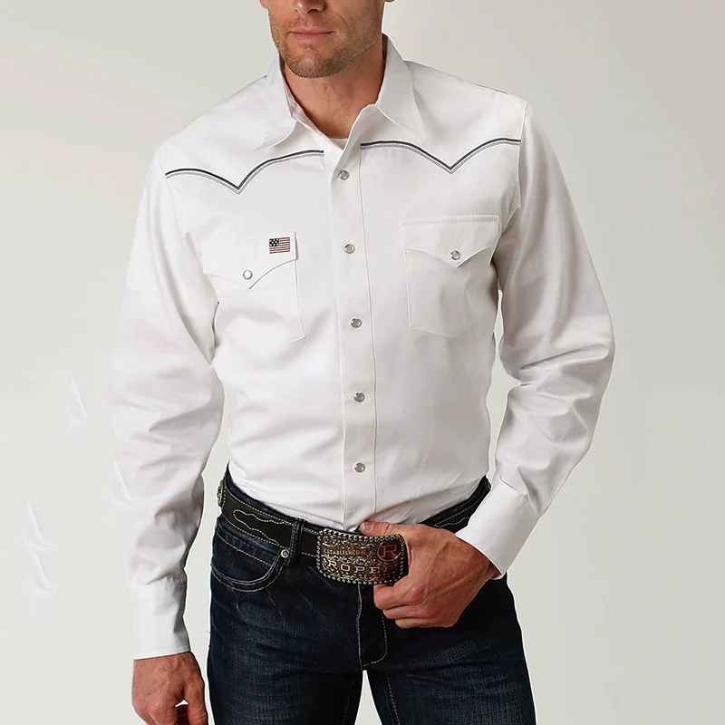 Casual American Western Print Shirt