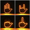 Hand Gesture Light with Remote LED Car Back Window Sign Car Finger Light for Car