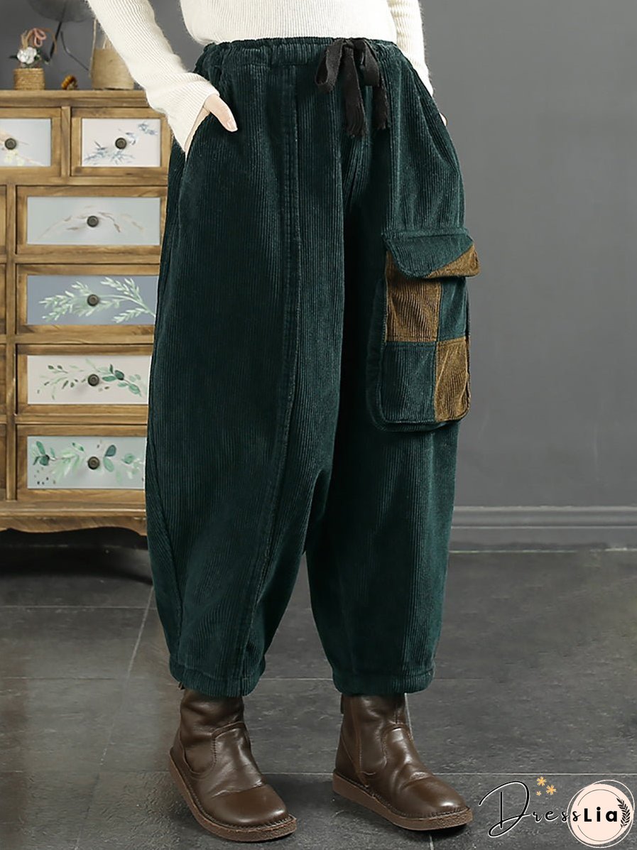 Women Winter Fleece-lined Harem Pants