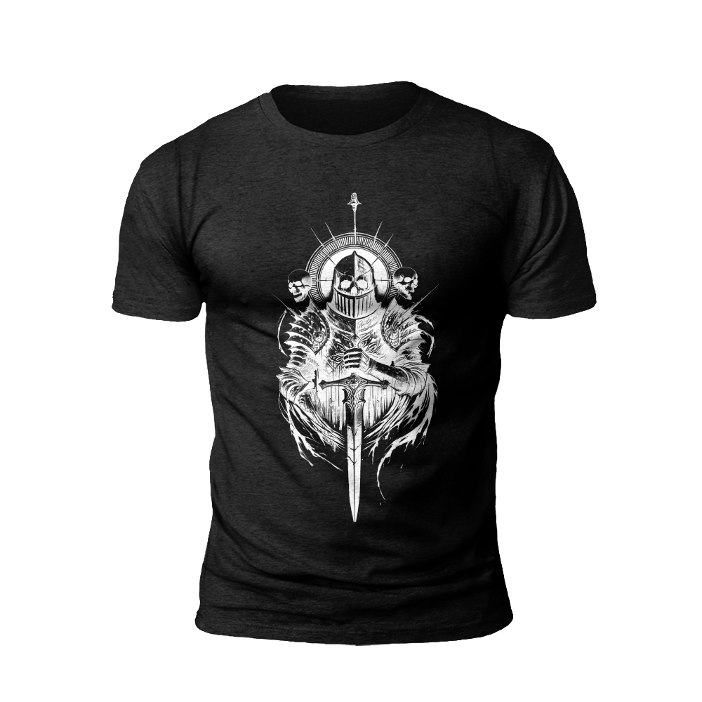 Eternal Warrior: Armored Skull with Swords and Wings t-shirt