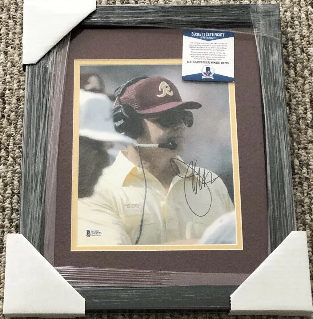 Joe Gibbs Signed Framed 8X10 Photo Poster painting Double Matted Beckett Certified