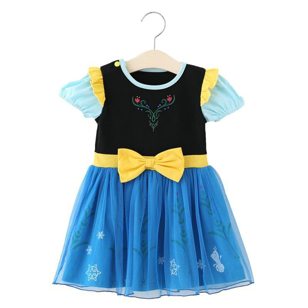 Frozen Princess Anna Short Sleeve Mesh Tutu Party Dress for Toddler-Pajamasbuy