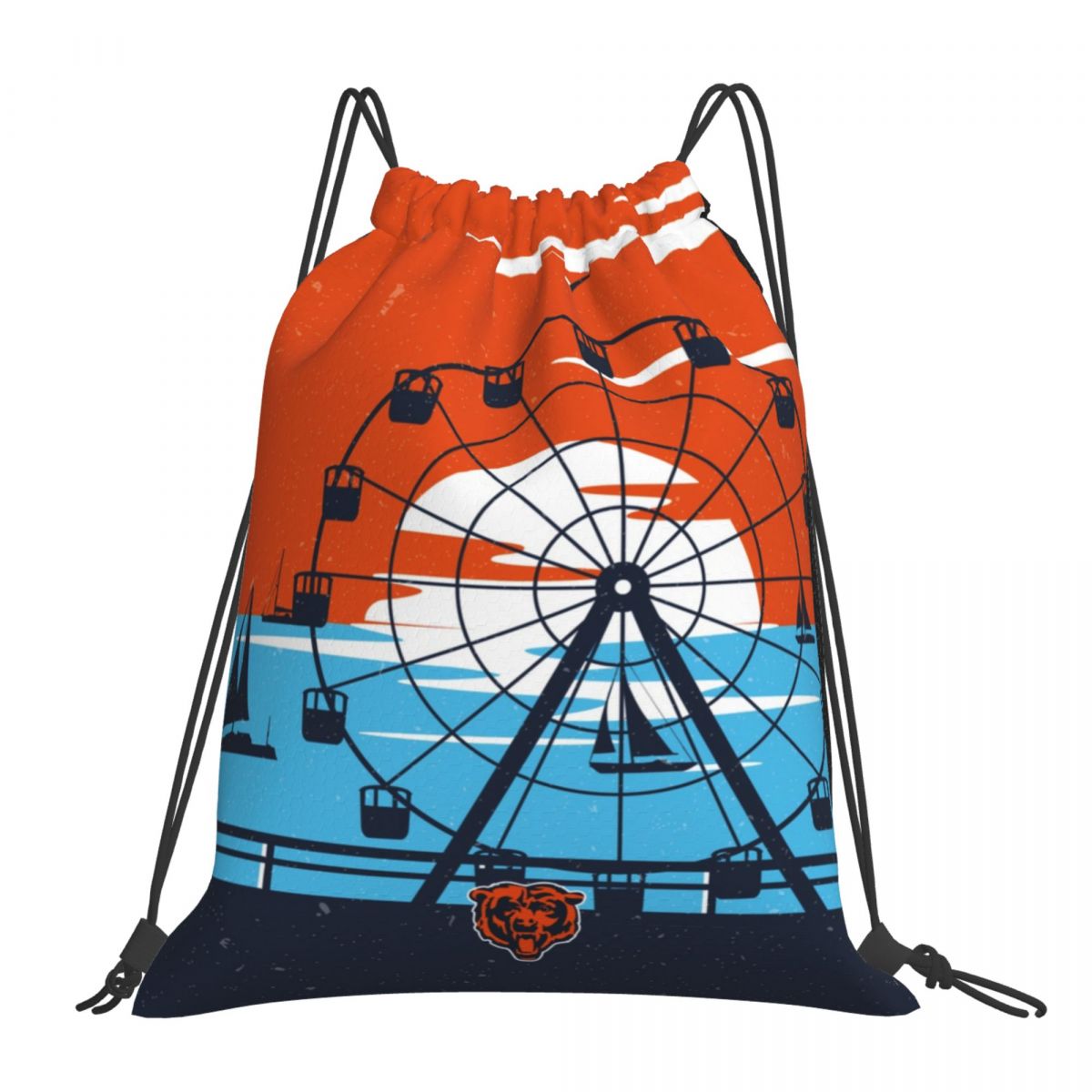 Chicago Bears Navy Pier Drawstring Bags for School Gym