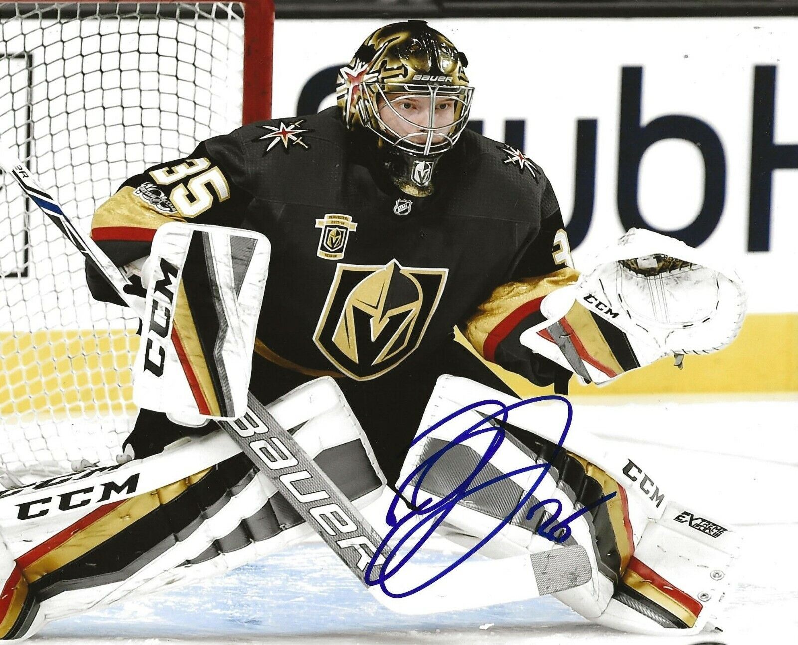 Oscar Dansk signed Las Vegas Golden Knights 8x10 Photo Poster painting autographed