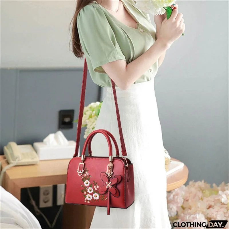 Delicate Elegant Floral Embroidery Handbags for Ladies