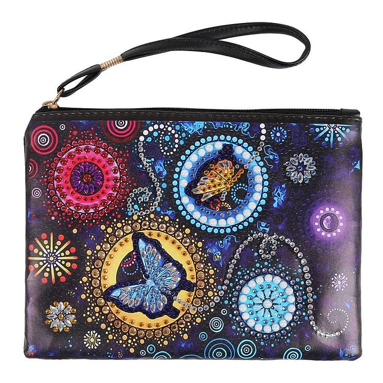 DIY Butterfly Special Shaped Diamond Painting Wristlet Clutch Women Portefeuille