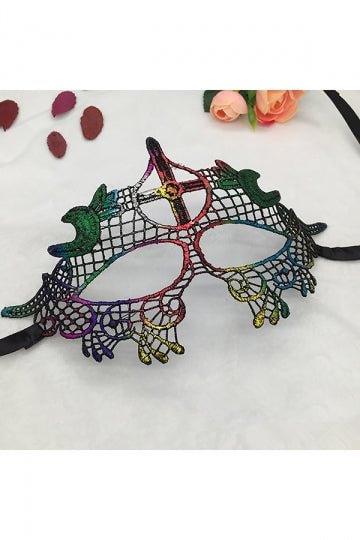Sexy Cross Gilding Lace Half Face Eyes Mask For Halloween Dancing Party-elleschic
