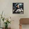Vie d&rsquo;animaux de compagnie fille-plein diamant rond peinture-30 * 30cm