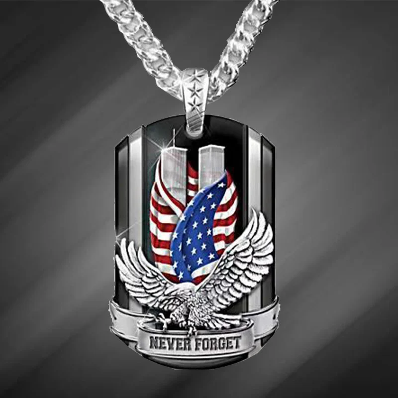 Men's Vintage American Flag Eagle Necklace-inspireuse