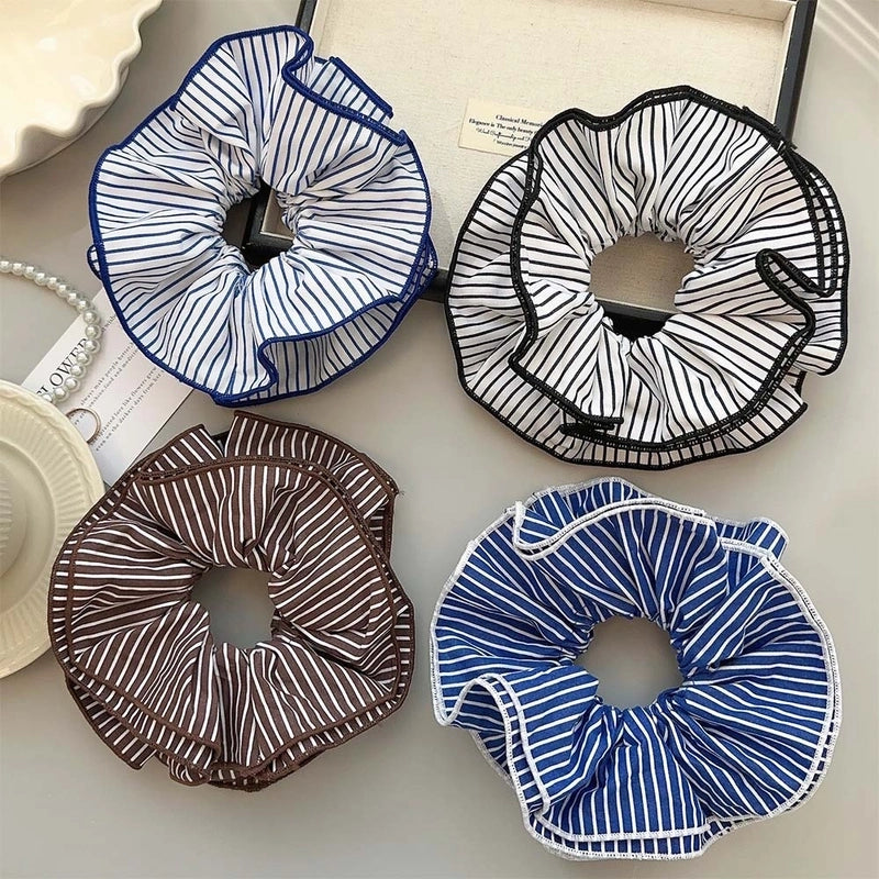 Minimalist Unisex Stripe Cloth Pleated Hair Tie