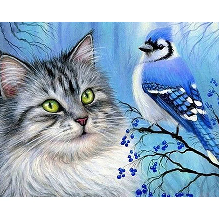 Cat Watching Birds - Painting By Numbers - 50*40CM gbfke
