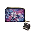 (US Local)Flower 5D DIY Diamond Painting Wallet Diamond Painting Card Holder Coin Purse