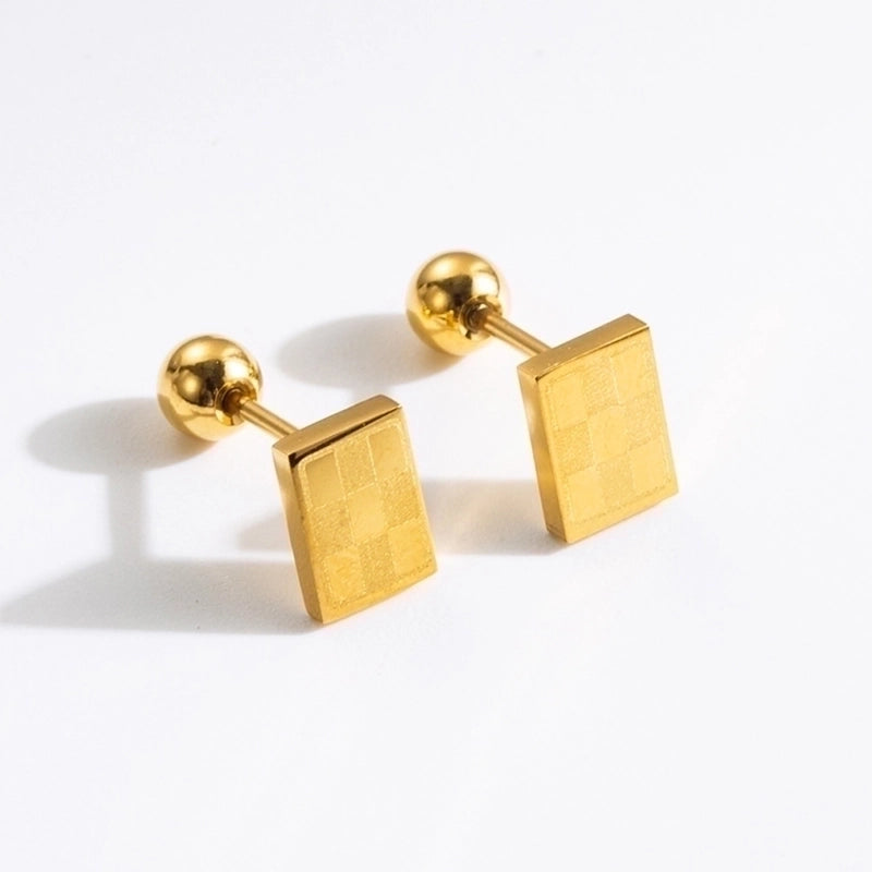 1 Pair Commute Rabbit Heart Shape Crown 304 Stainless Steel 18K Gold Plated Ear Studs