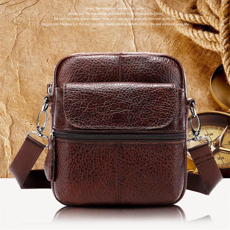 Men's Leather Shoulder Bag Retro Casual Crossbody Bag