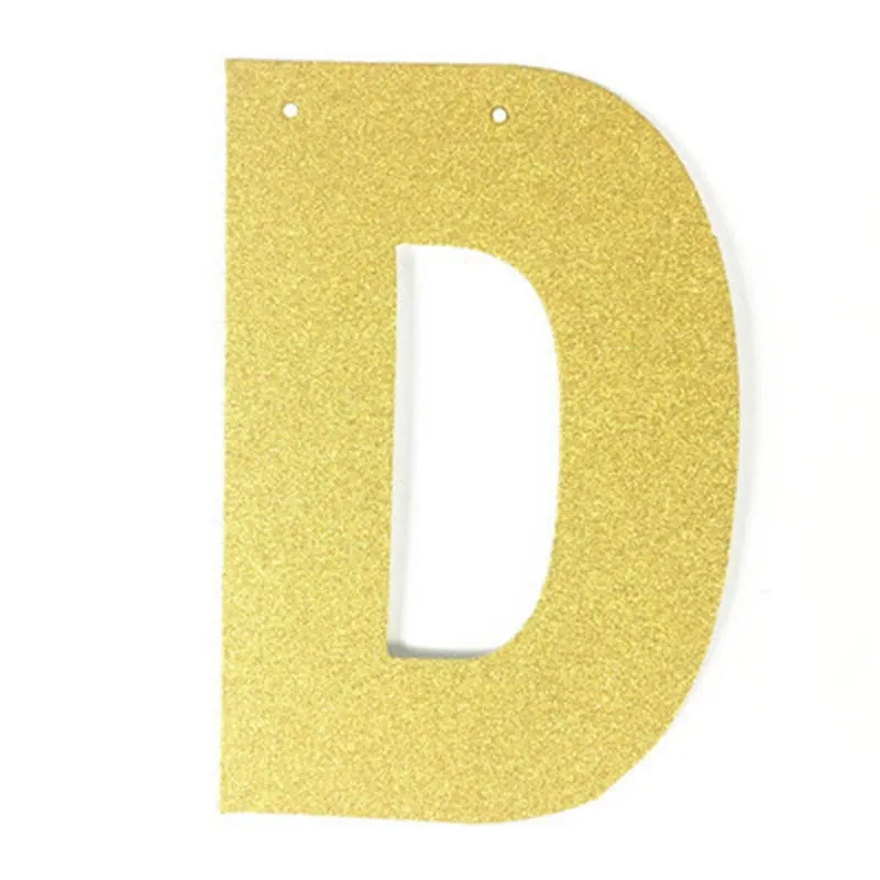 1Pcs/lot 13cm Personalized DIY Gold Glitter Paper Letter Banner Hanging Flags for Wedding Birthday Party Festival Decorations