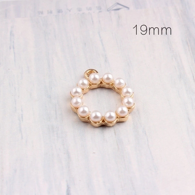 10 PCS/Package Alloy Pearl Geometric Pendant Minimalist