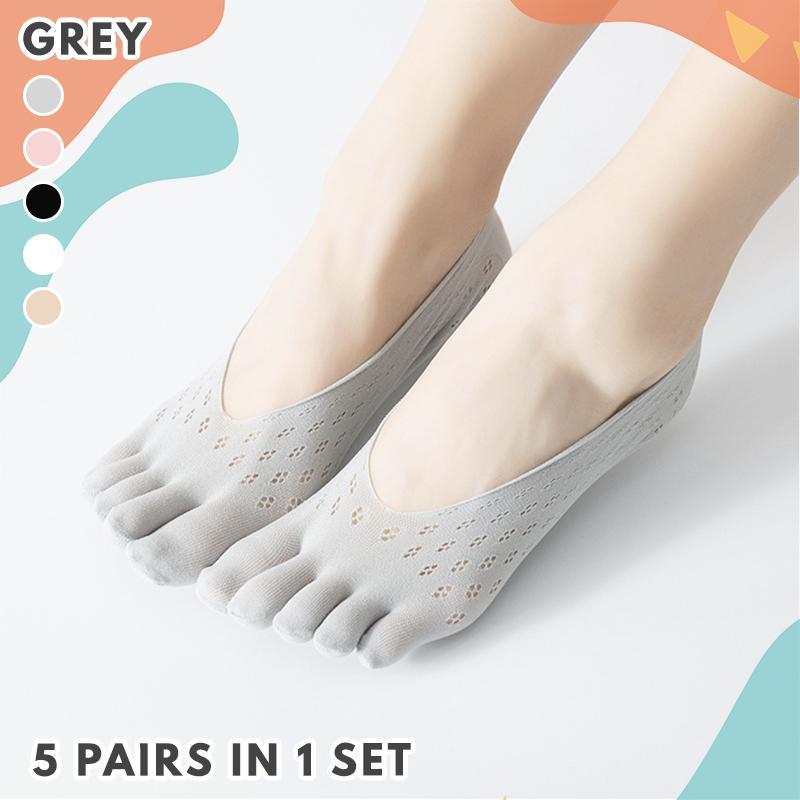  thdmladies 【5 Pairs Set】5 Toes Breathable Socks  thedmladies
