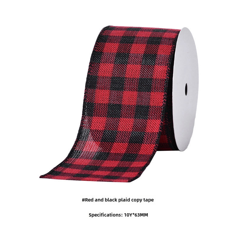 YAMA Boutique Christmas Snow Velvet Copy Edge Ribbon Christmas Decoration Ribbon Christmas Tree Gift Packaging Iron Wire Ribbon