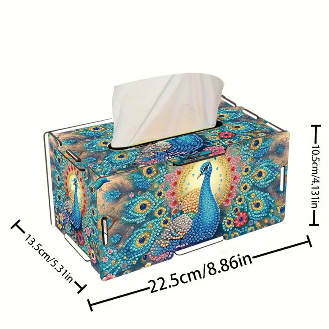 Wooden Diamond Painting Tissue Box for Home and Office Decoration(CZH004)
