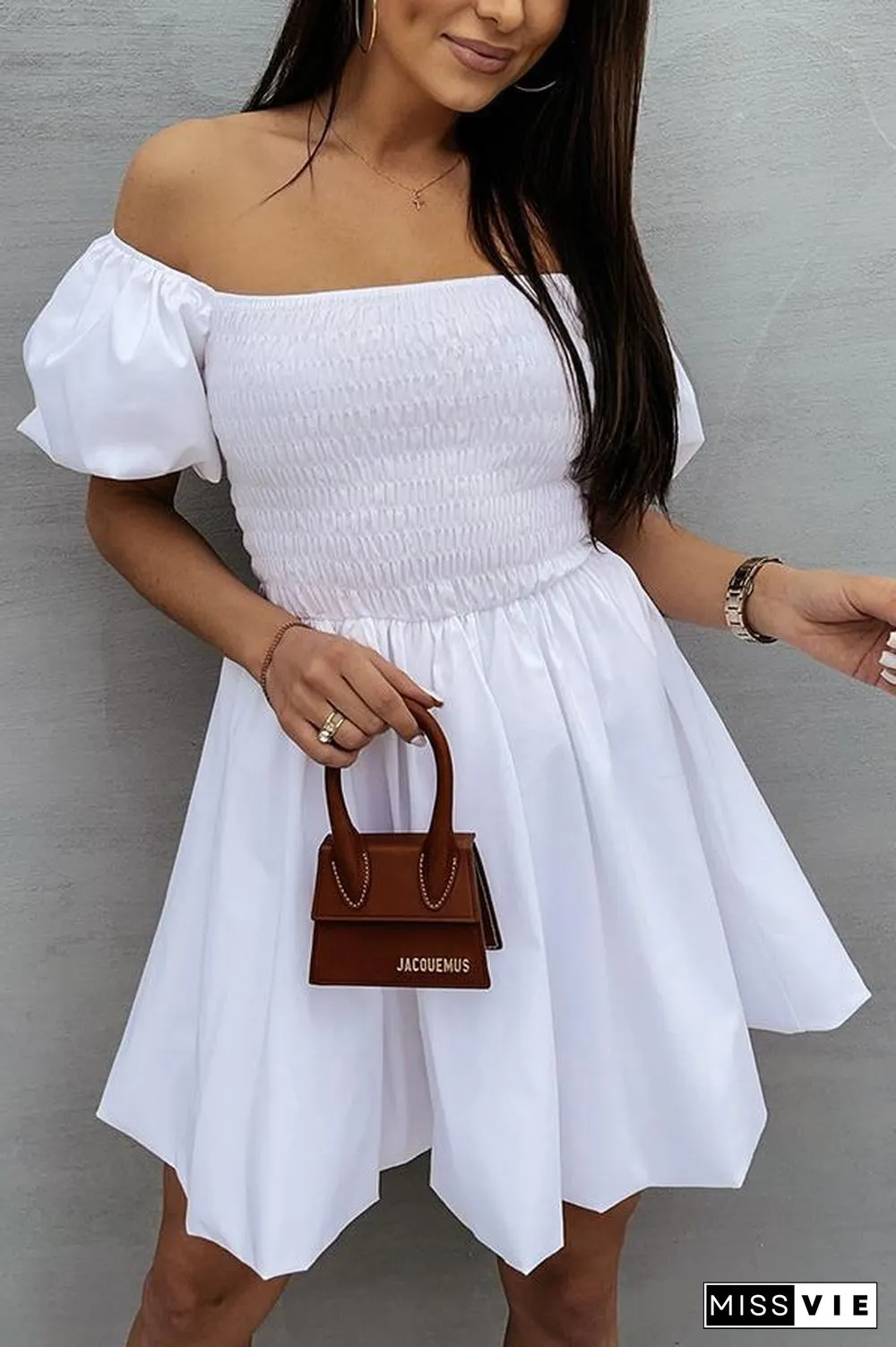 Puff Sleeve Mini Dress P14299
